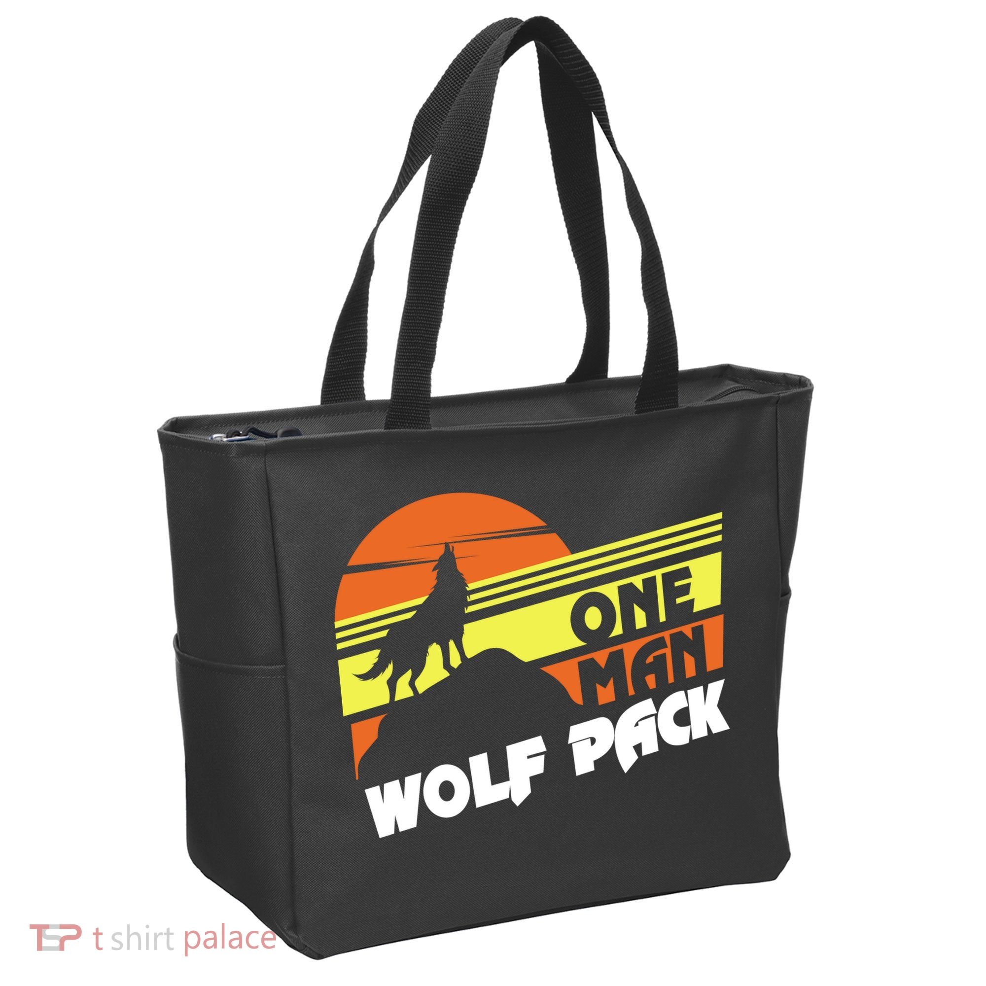 One Man Wolf Pack Tote Bag