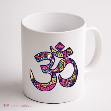 Om Mandala Yoga Coffee Mug back