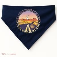On A Dark Desert Highway Cool Wind In My Hair USA-Made Doggie Bandana thumb 0