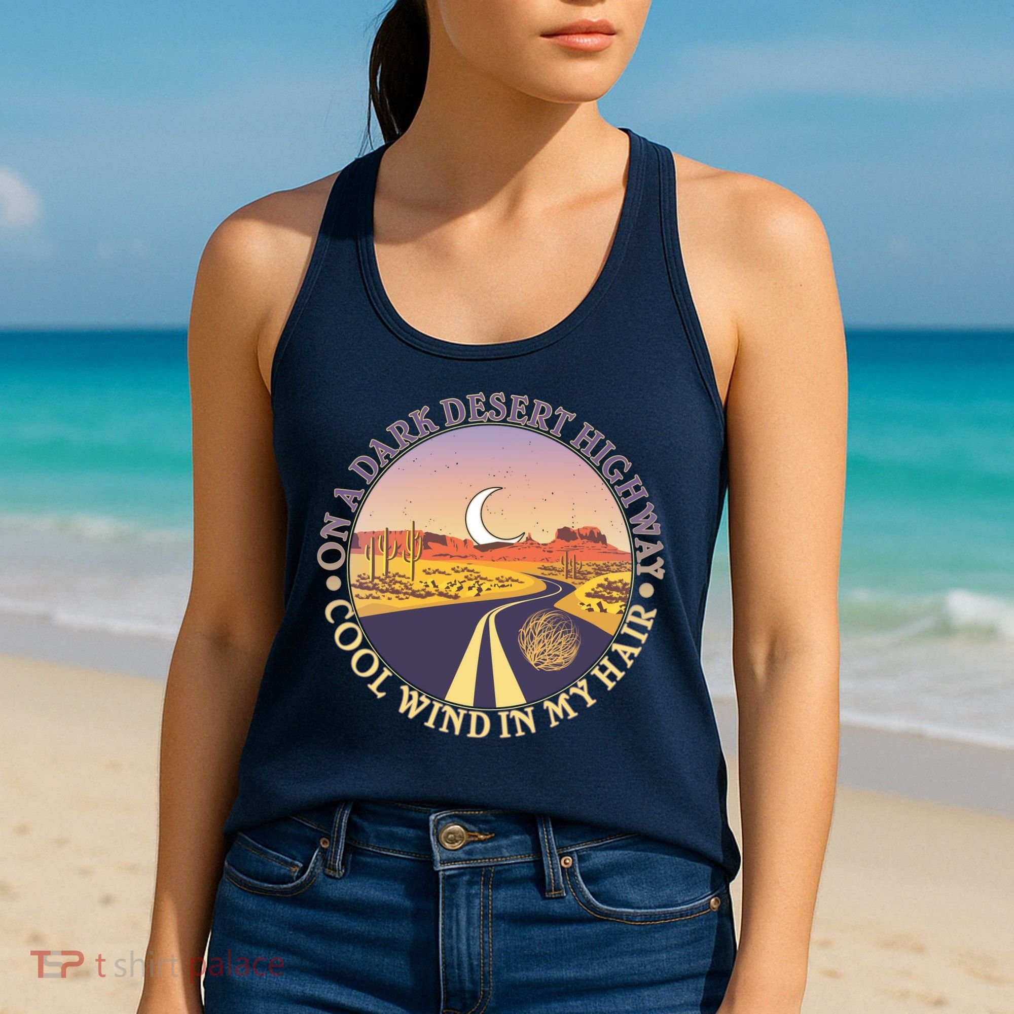 On A Dark Desert Highway Cool Wind In My Hair Women's Tank Top