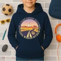 On A Dark Desert Highway Cool Wind In My Hair Kids Hoodie thumb 2