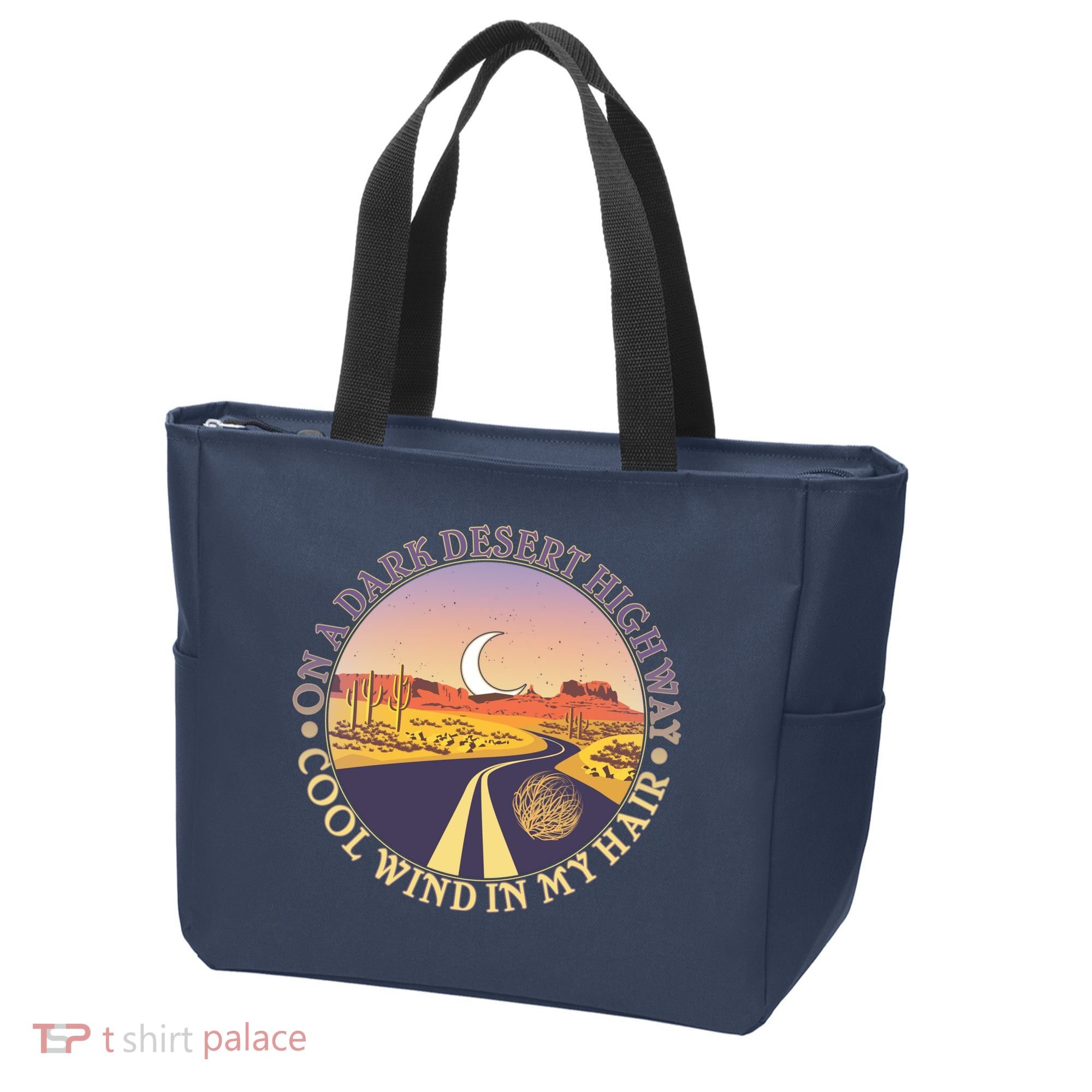 On A Dark Desert Highway Cool Wind In My Hair Tote Bag