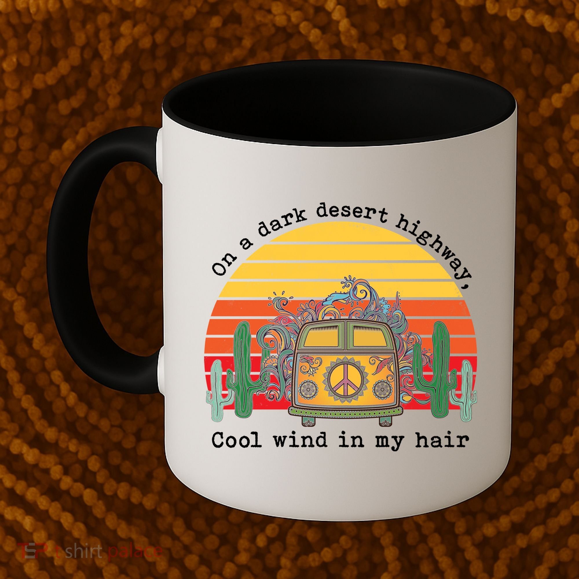  On A Dark Desert Highway Retro Coffee Mug