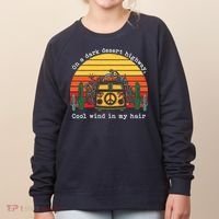  On A Dark Desert Highway Retro Women's Sweatshirt thumb 0