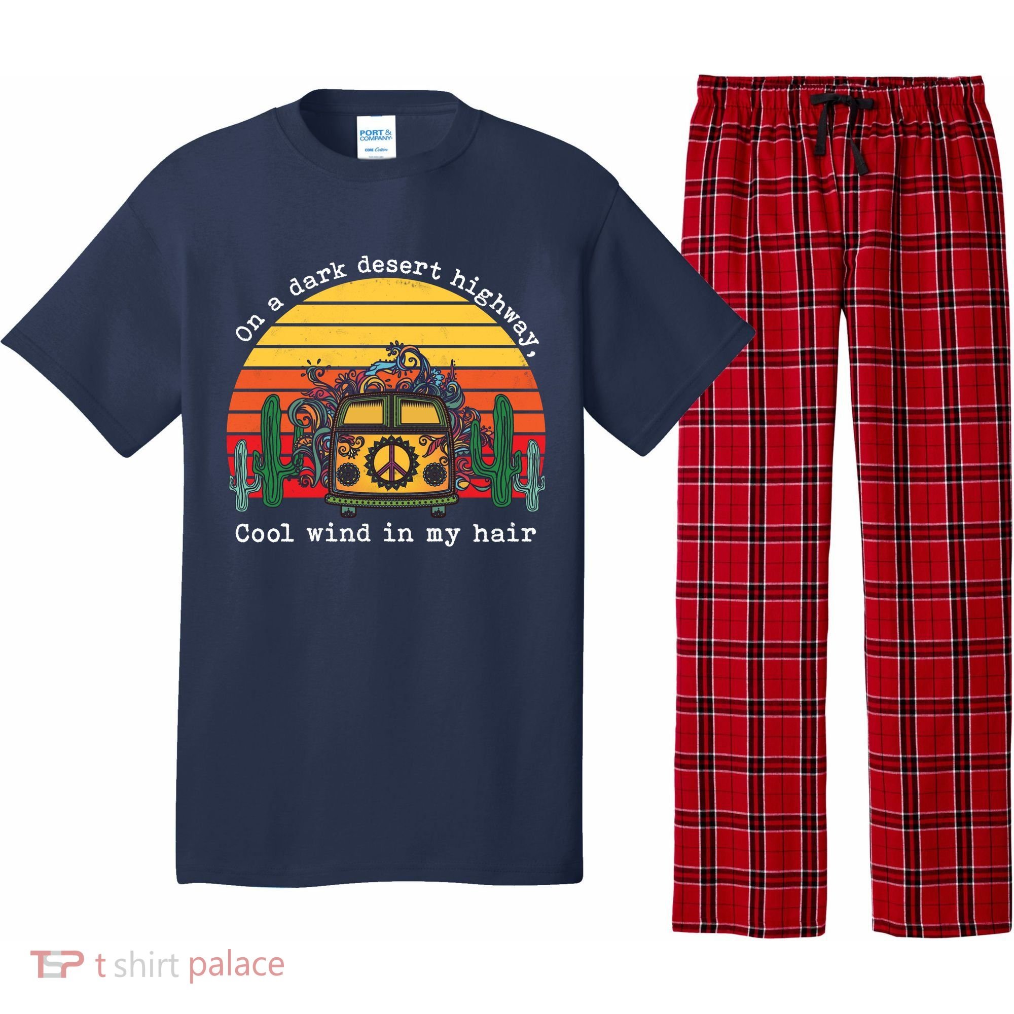  On A Dark Desert Highway Retro Pajama Set