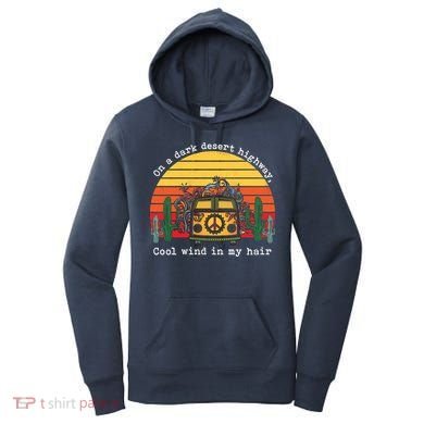  On A Dark Desert Highway Retro Women's Hoodie
