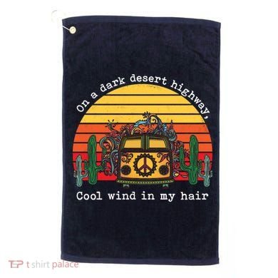  On A Dark Desert Highway Retro Golf Towel