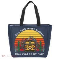  On A Dark Desert Highway Retro Tote Bag thumb 0
