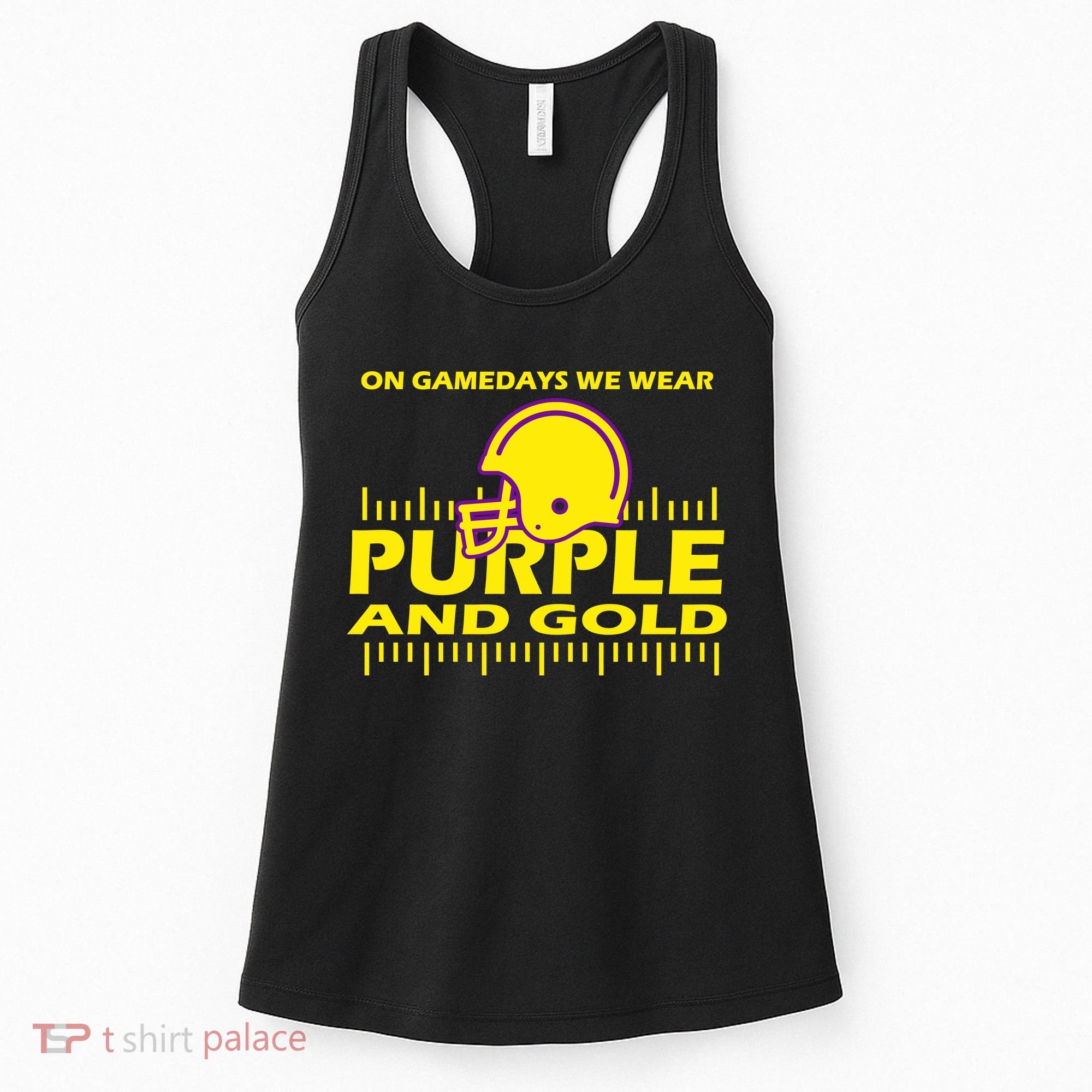 On Gamedays We Wear Purple and Gold Football Women's Tank Top