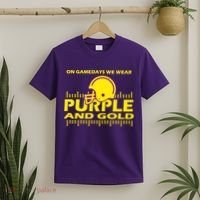 On Gamedays We Wear Purple and Gold Football T-Shirt thumb 2