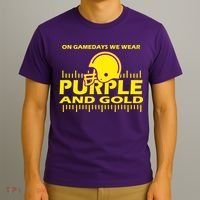 On Gamedays We Wear Purple and Gold Football T-Shirt thumb 3