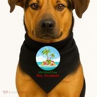On Island Time This Christmas Vacation USA-Made Doggie Bandana thumb 1