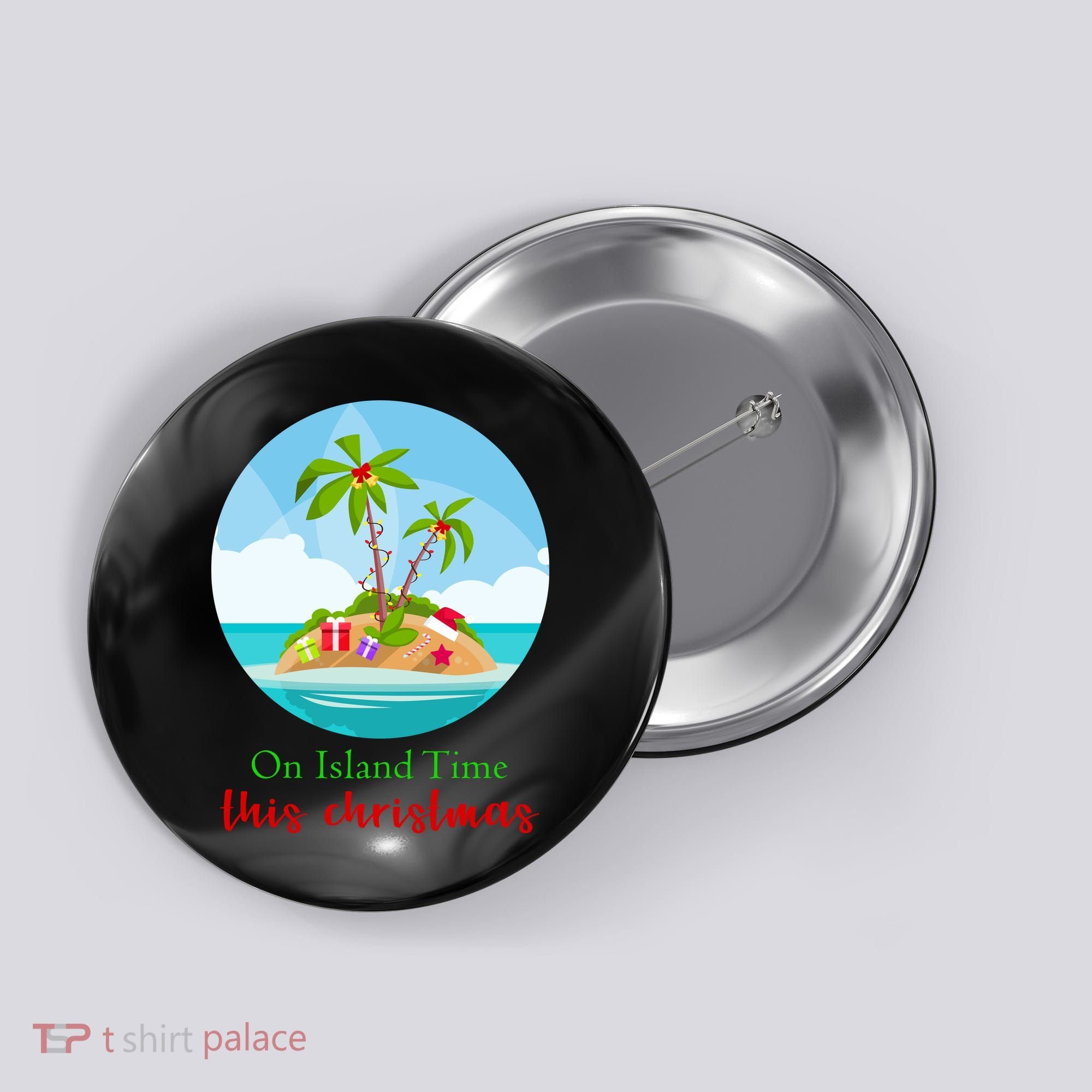 On Island Time This Christmas Vacation Button