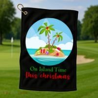 On Island Time This Christmas Vacation Golf Towel thumb 1