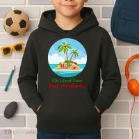 On Island Time This Christmas Vacation Kids Hoodie thumb 2