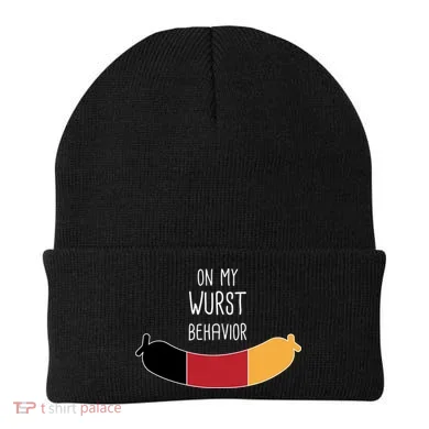 On My Worst Behavior Oktoberfest Beanie