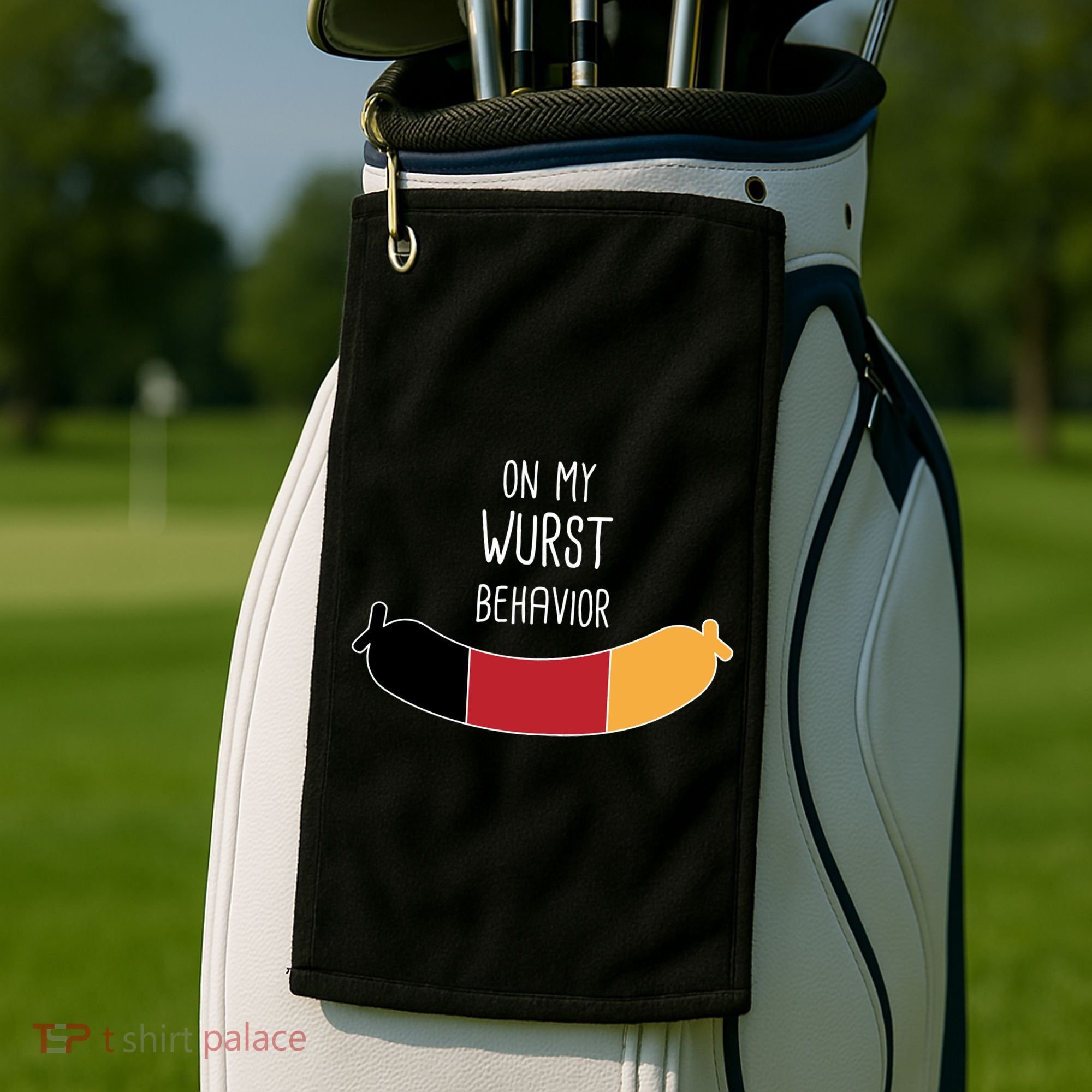 On My Worst Behavior Oktoberfest Golf Towel