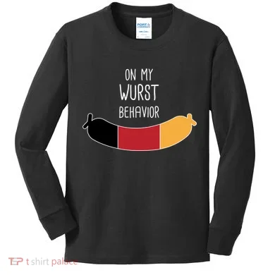 On My Worst Behavior Oktoberfest Kids Long Sleeve Shirt