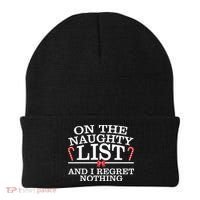 On The Naughty List Funny Christmas Beanie thumb 0