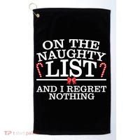 On The Naughty List Funny Christmas Golf Towel thumb 0