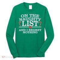 On The Naughty List Funny Christmas Long Sleeve Shirt thumb 0