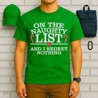 On The Naughty List Funny Christmas T-Shirt thumb 6