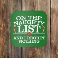 On The Naughty List Funny Christmas Coaster thumb 0