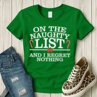 On The Naughty List Funny Christmas Women's T-Shirt thumb 3