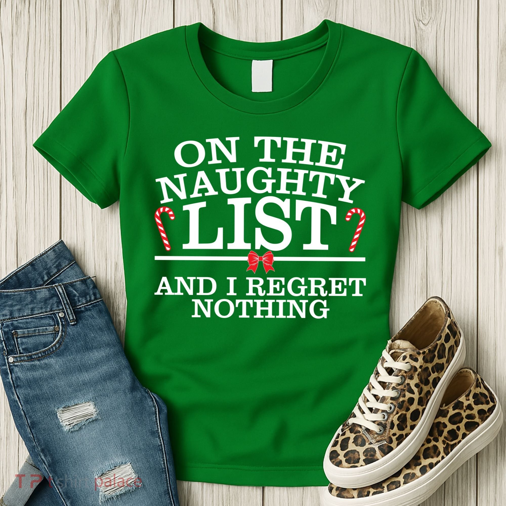 On The Naughty List Funny Christmas Women's T-Shirt