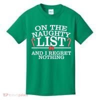 On The Naughty List Funny Christmas Kids T-Shirt thumb 0