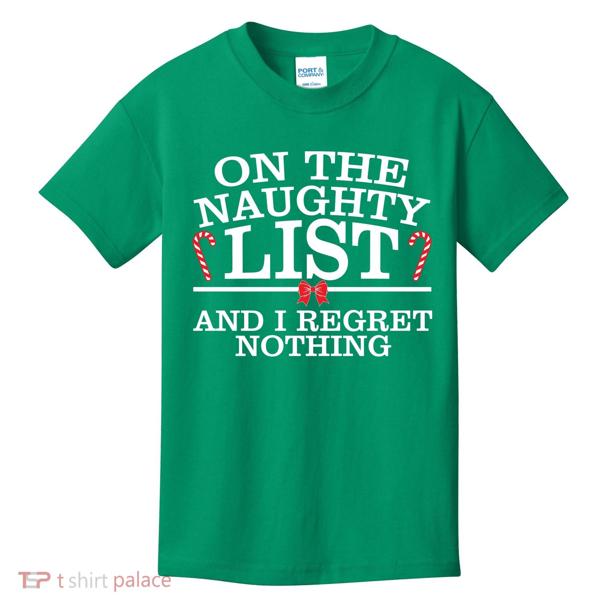 On The Naughty List Funny Christmas Kids T-Shirt