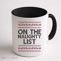 On The Naughty List Ugly Christmas Coffee Mug thumb 1