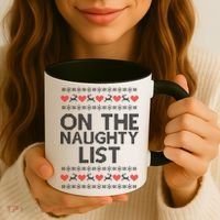 On The Naughty List Ugly Christmas Coffee Mug thumb 3