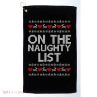 On The Naughty List Ugly Christmas Golf Towel thumb 0
