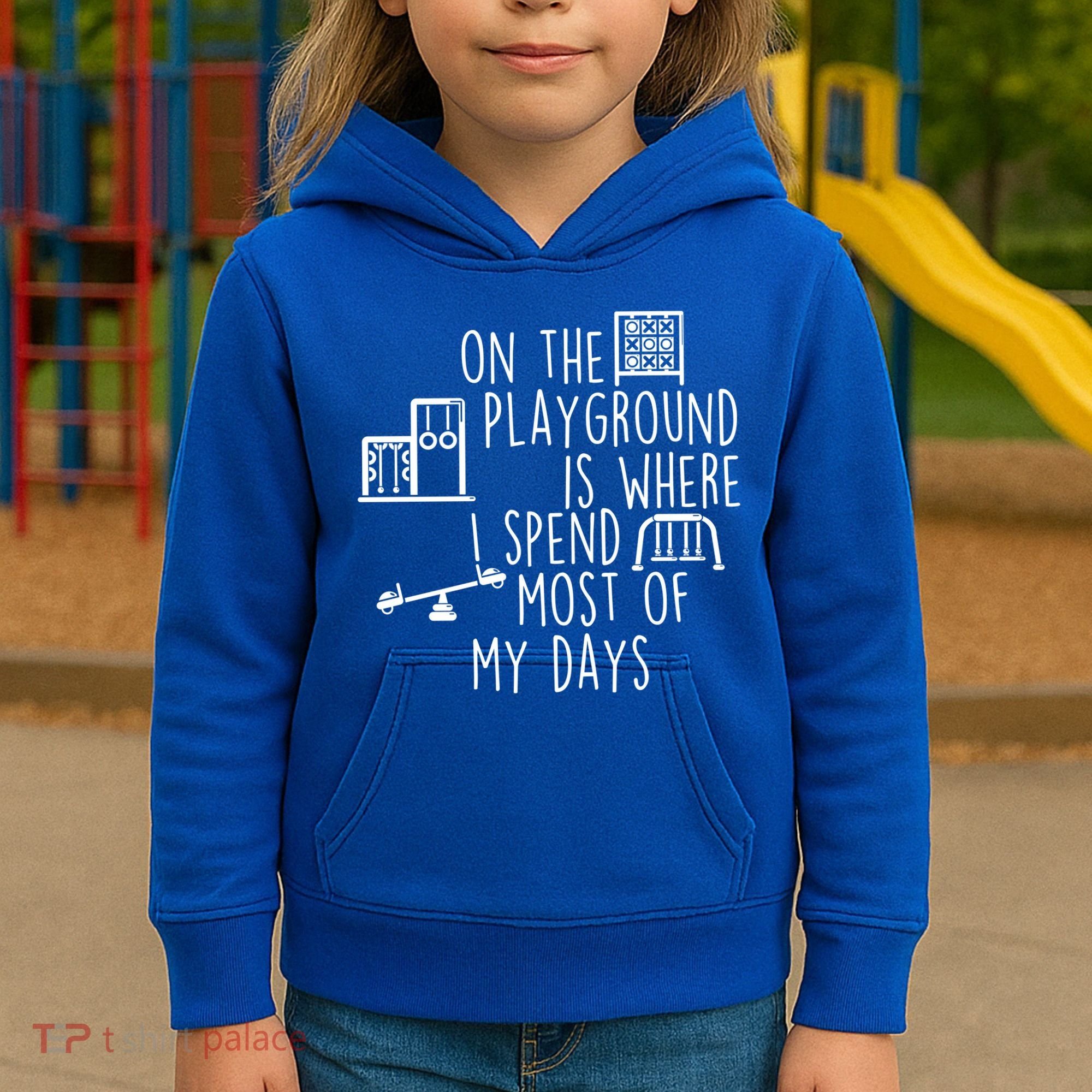 On The Playground Is Where I Spend Most Of My Days Kids Hoodie