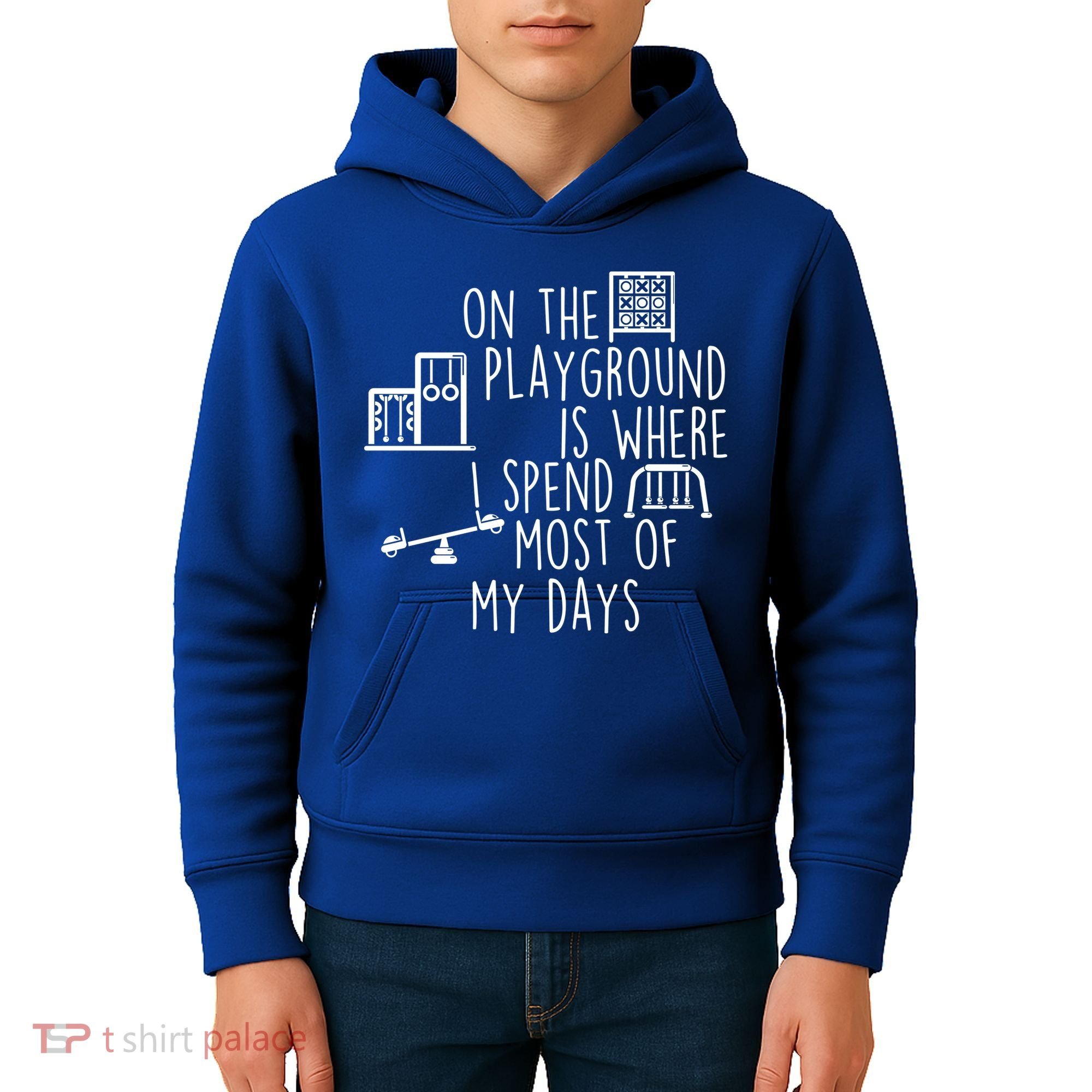 On The Playground Is Where I Spend Most Of My Days Kids Hoodie