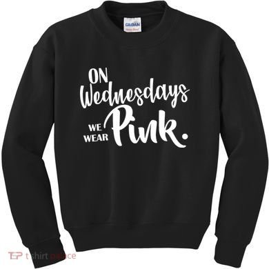 On Wednesdays We Wear Pink Kids Sweatshirt