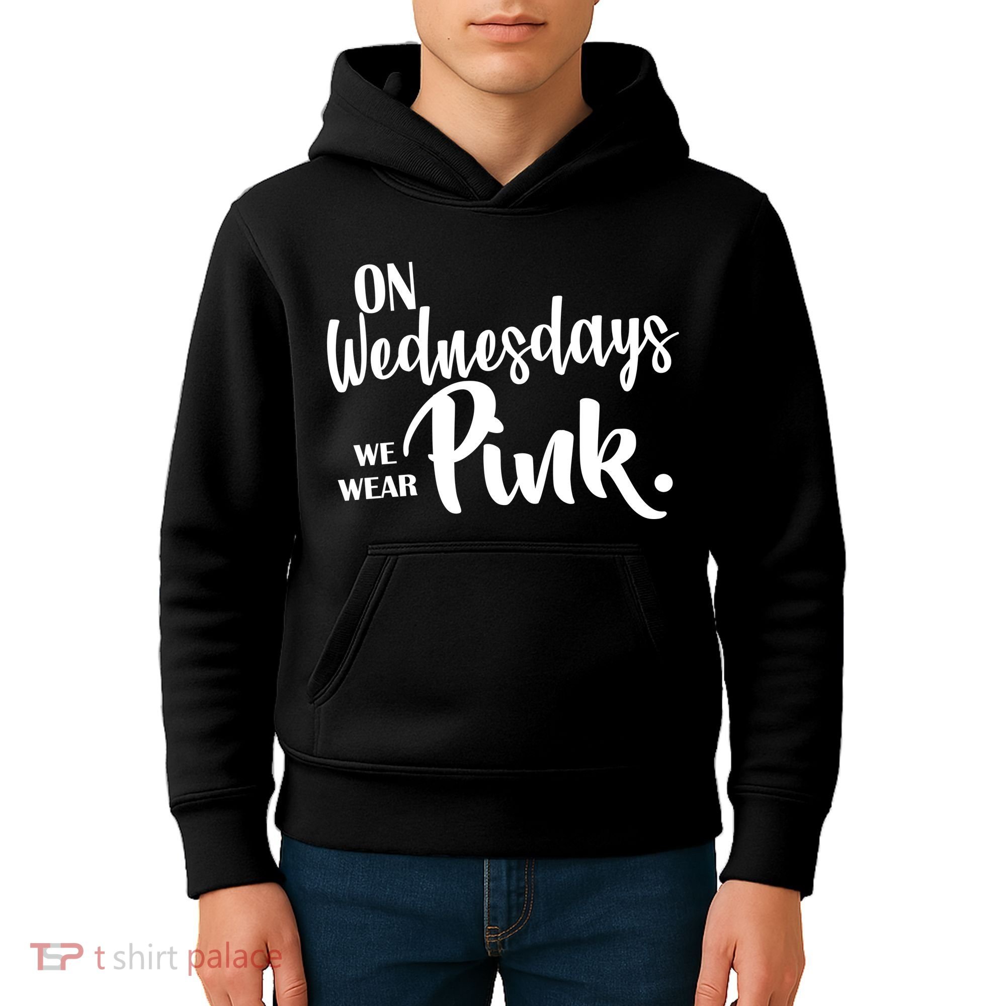 On Wednesdays We Wear Pink Kids Hoodie