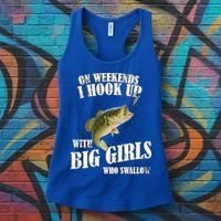 On Weekends I Hook Up With Big Girls Who Swallow Women's Tank Top thumb 3