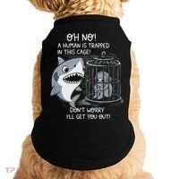 Oh No! A Human In A Cage Great White Shark Ocean Biologists Doggie Tank thumb 0