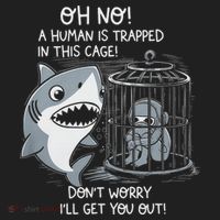Oh No! A Human In A Cage Great White Shark Ocean Biologists Tumbler thumb 3