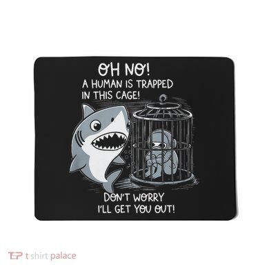 Oh No! A Human In A Cage Great White Shark Ocean Biologists Mousepad
