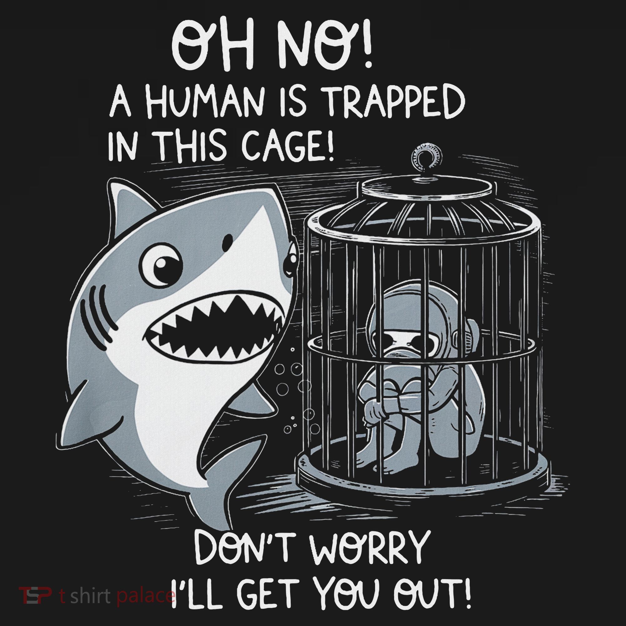Oh No! A Human In A Cage Great White Shark Ocean Biologists Baby Bodysuit