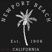 Original Newport Beach Ca Palm Tree Unique Novelty Art Gift Women's Hoodie thumb 2
