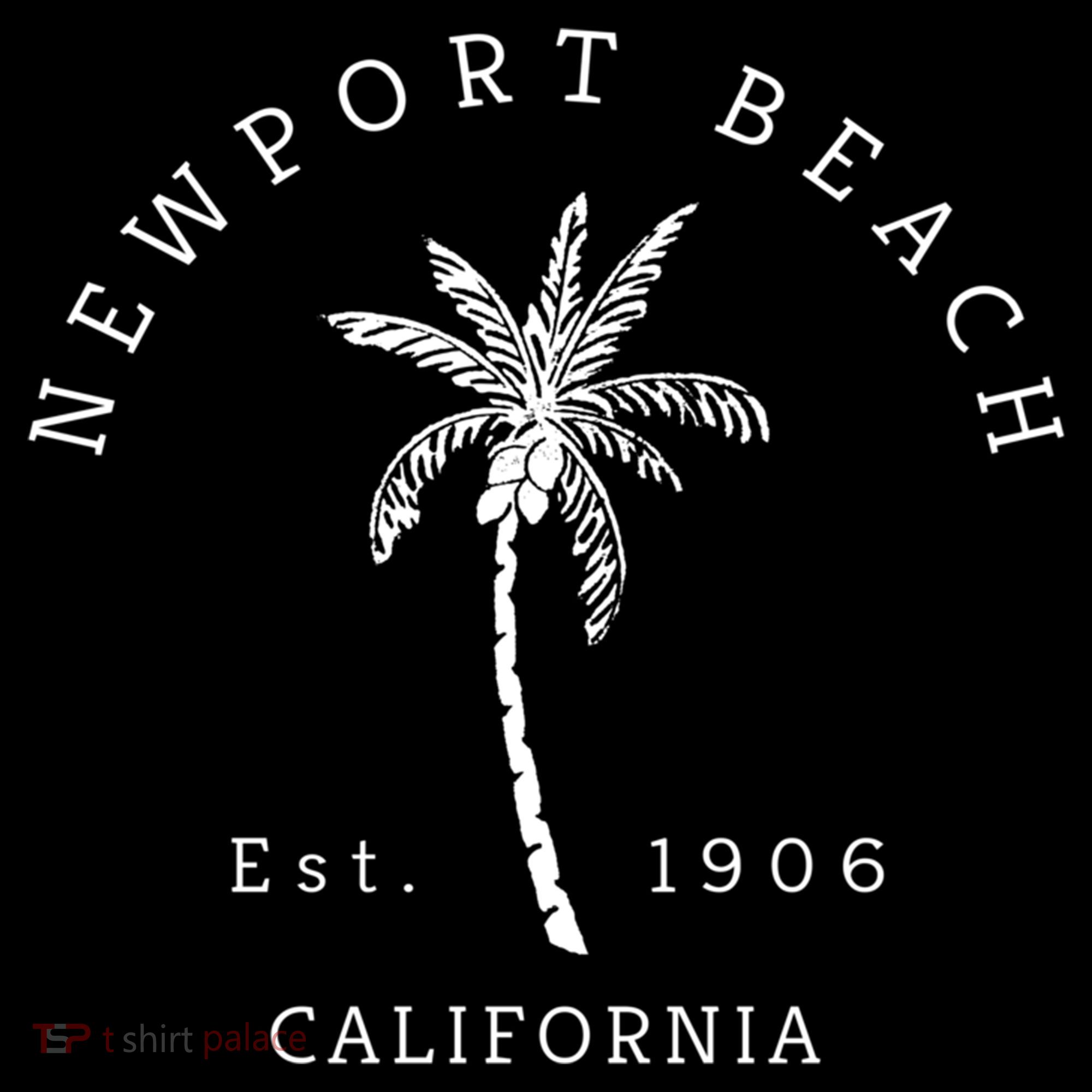 Original Newport Beach Ca Palm Tree Unique Novelty Art Gift Women's Hoodie