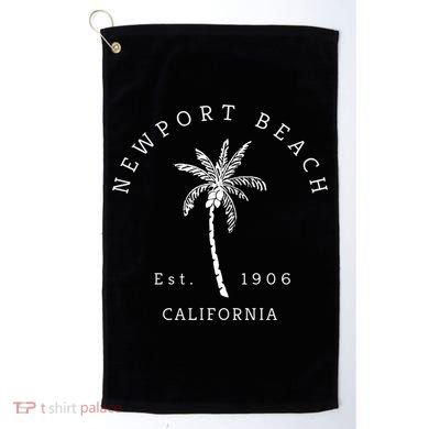 Original Newport Beach Ca Palm Tree Unique Novelty Art Gift Golf Towel
