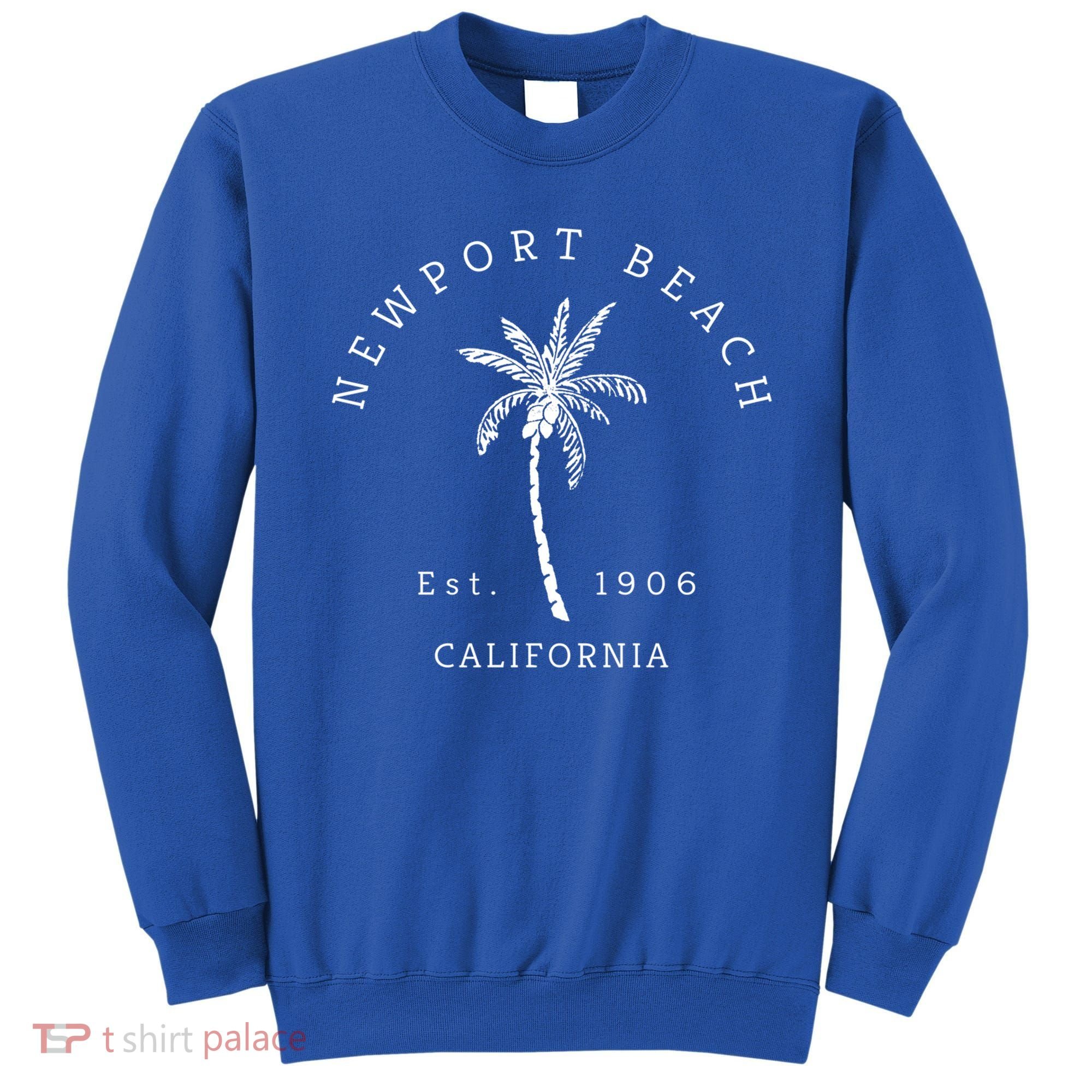 Original Newport Beach Ca Palm Tree Unique Novelty Art Gift Sweatshirt