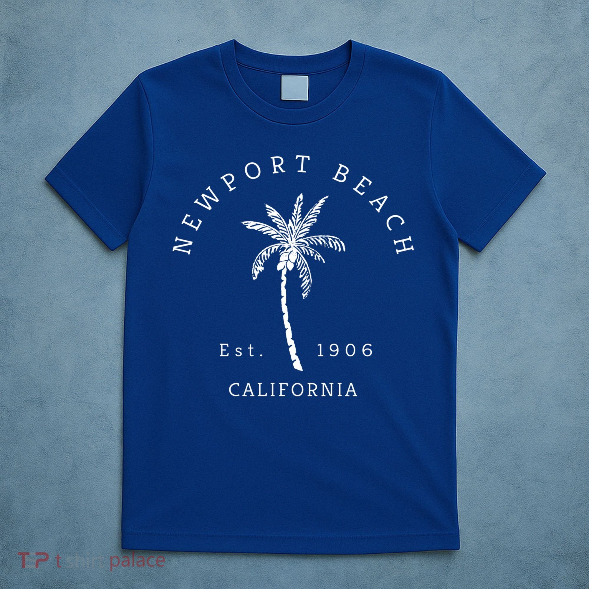 Original Newport Beach Ca Palm Tree Unique Novelty Art Gift T-Shirt