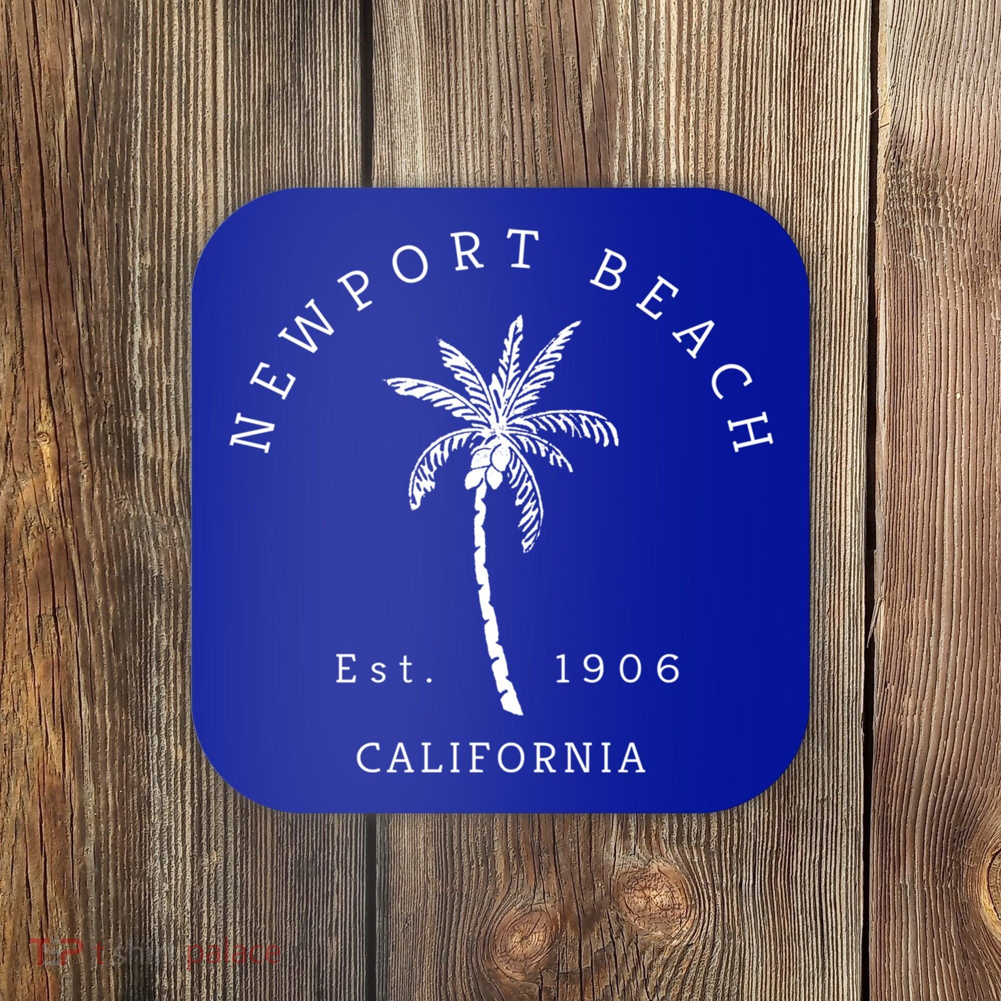 Original Newport Beach Ca Palm Tree Unique Novelty Art Gift Coaster