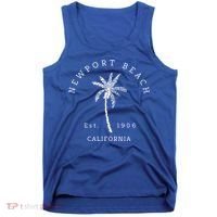 Original Newport Beach Ca Palm Tree Unique Novelty Art Gift Tank Top thumb 0